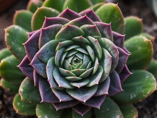 Succulent Plant Rosette Close-up