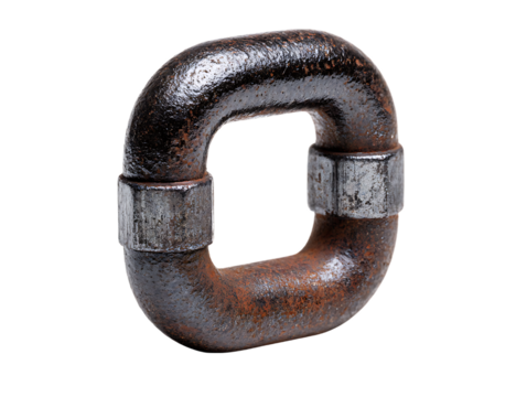 Bright U Bolt Isolated On Clean White Background