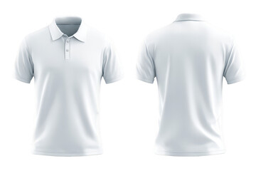 Blank white polo shirt, front and back views (43)