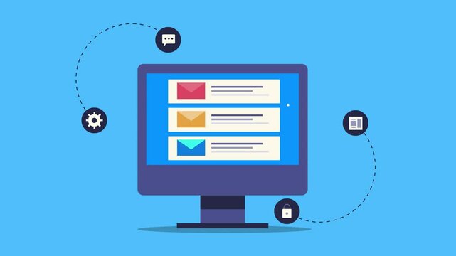 New email appears on screen triggering responsive AI chatbot, technology configuration and customer communication.