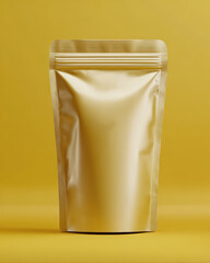 Elegant golden packaging on a vibrant background