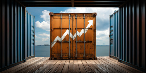 Logistics trade war impact on exports stock chart growth in maritime trade coastal viewpoint economic insights