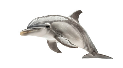 Fresh dolphin fish with a prominent fin isolated on a transparent background. PNG