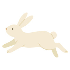 Flat Illustration of Jumping Rabbit
