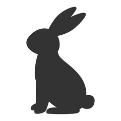 Sitting rabbit black silhouette illustration

