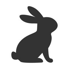 Sitting rabbit black silhouette illustration

