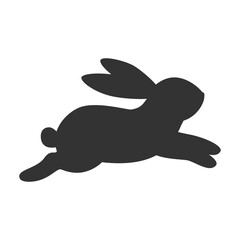Jumping rabbit black silhouette illustration

