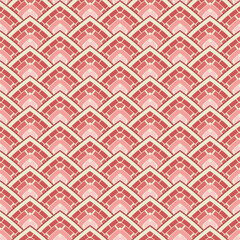 Pattern seamless scale abstract yellow and brick red