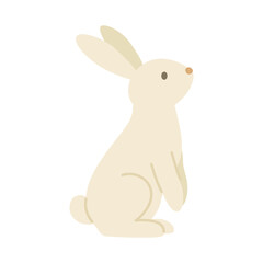 Obraz premium Simple illustration of a white rabbit in profile 