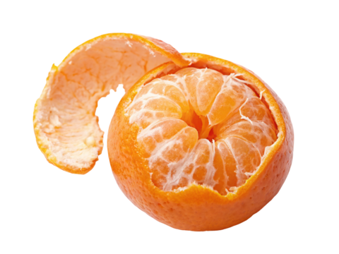 Fresh peeled juicy orange with vibrant zest highlighting sweet citrus fruit goodness closeup view
