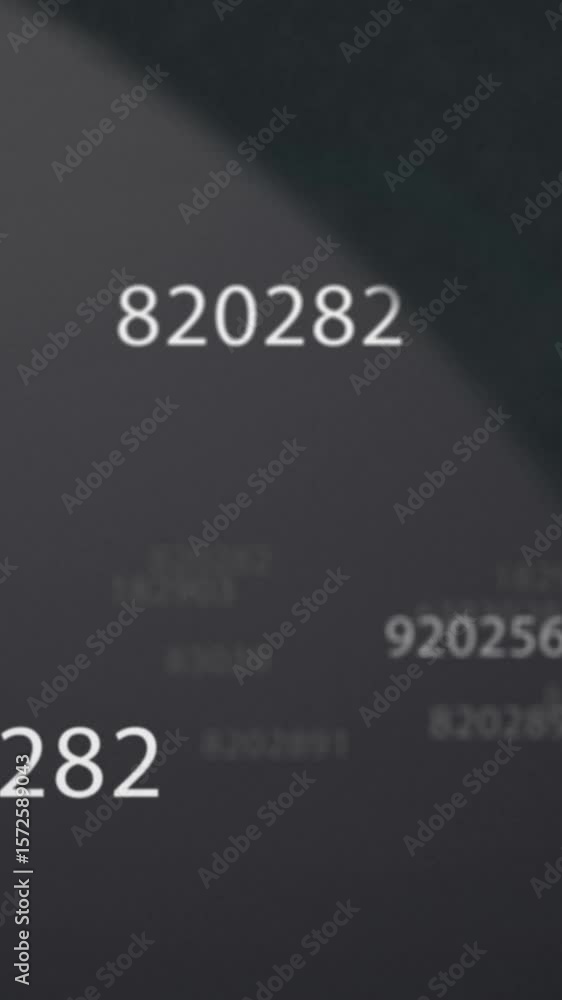 Aufkleber animation of white numbers changing and processing on grey background
