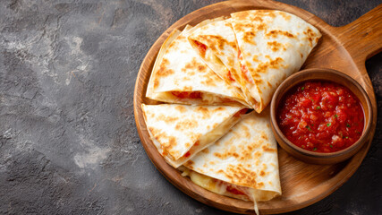 Delicious quesadillas served with fresh salsa