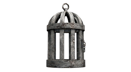 Aged birdcage, weathered, empty