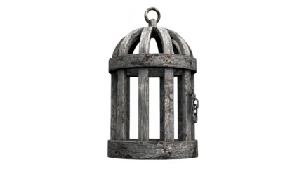 Aged birdcage, weathered, empty