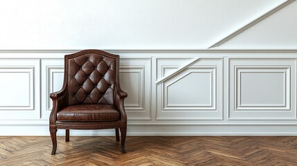 Armchair by wall