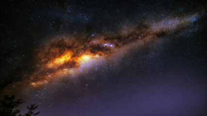 Stunning view of the galaxy in the night sky
