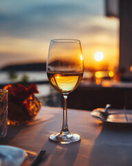 Evening toast by the waterfront during sunset
