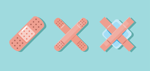 Medical Bandage and Plaster Vector Set
