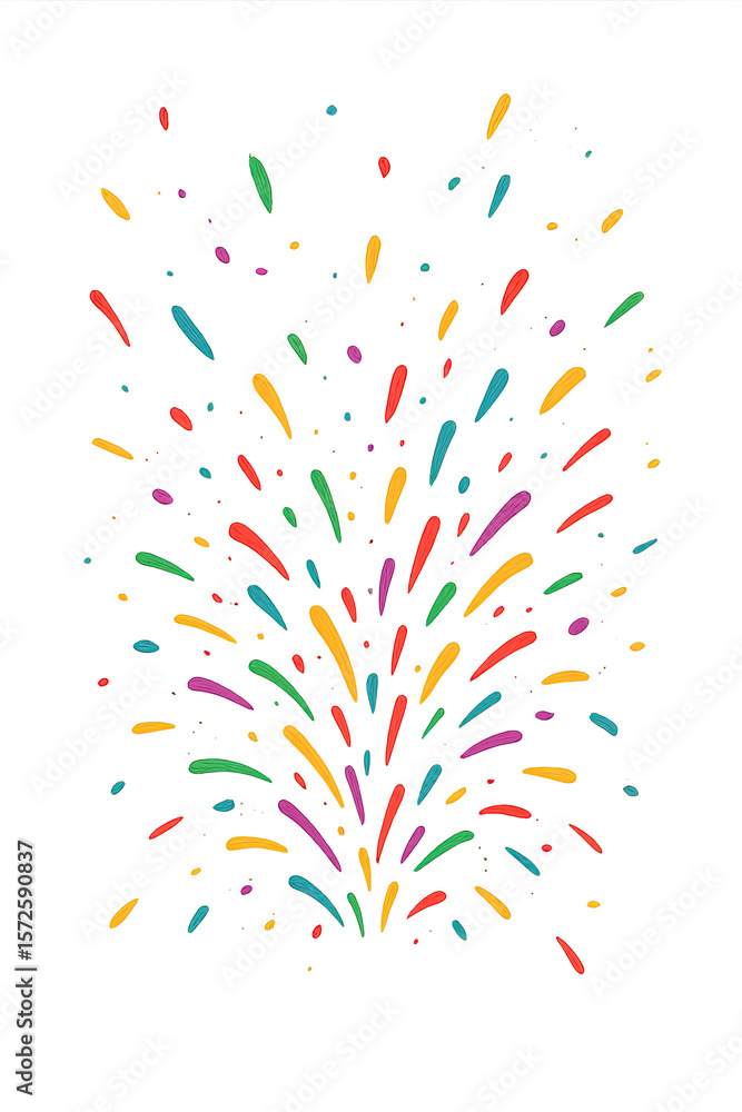 Poster isolate transparent alpha channel confetti colorful decorative burst with vibrant splashes and dynam