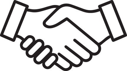 Fototapeta premium partnership deal symbol for apps line art vector illustration.