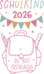 Deutsche Plotterdatei Einschulung, Schulkind 2025 , Schulanfang, Schulstart , Schule, Einschulung Geschenk.