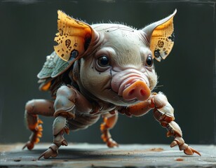 Hybrid animal between pig and insect.