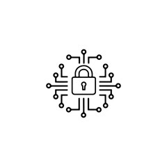 Digital lock icon flat vector design.