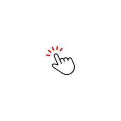 Hand clicking icon flat vector design. 