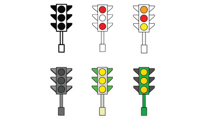 Traffic Light Icon Set 