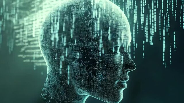 Artificial intelligence  brain technology.Processing knowledge with big data