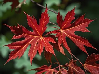 Red Maple Leaves Close-up