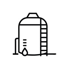 Water tank icon isolated on white background. Water tank vector icon line template. Oil barrel black icon, concept illustration, vector flat symbol, glyph sign.