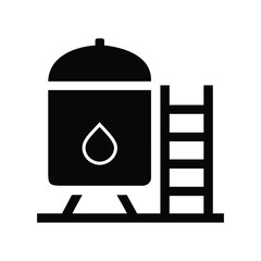 Water tank icon isolated on white background. Water tank vector icon line template. Oil barrel black icon, concept illustration, vector flat symbol, glyph sign.