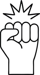 Fist Power. outline icon vector illustration