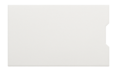 Blank white file index card with a tab cutout on transparent background.
