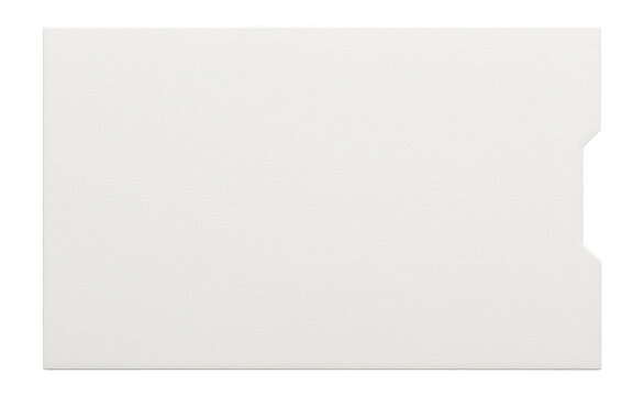 Blank white file index card with a tab cutout on transparent background.