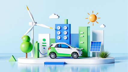 eco car with green energy