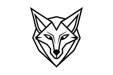 Fototapeta premium Simplified fox head forms a geometric portrait with bold lines for wildlife logos