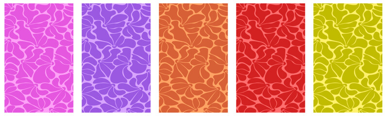 Abstract Floral Seamless Pattern set. Vector illustration Abstract Floral Seamless background. Perfect interior room wall deco wallpaper fabric textile print. Birthday wrapping paper collection 