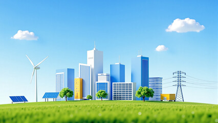 3D green urban agglomeration scene