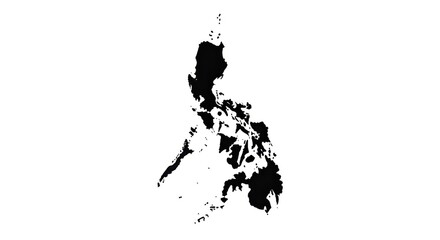 Obraz premium Silhouette of Thailand Map in Black on White Background for Travel and Geography
