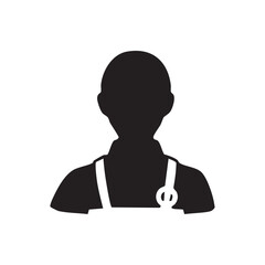 尼僧のイメージモノクロアイコンイラスト