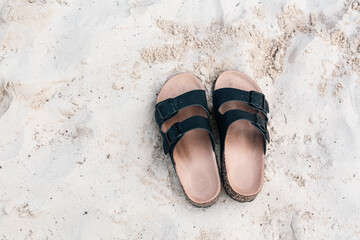 sandals on the beach sand