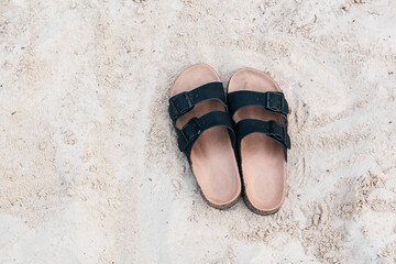 sandals on the beach sand