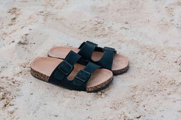 sandals on the beach sand