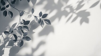 Shadowy Leaves on White Wall