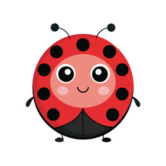 Fototapeta premium Adorable Round Ladybug with Soft Curves and Rosy Cheeks