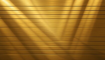 Elegant Gold Metal Texture Background with Horizontal Beams of Shining Light Effects