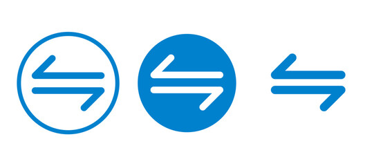 Flat vector icon representing transfer, swap, exchange, spin, or flip actions. Circular arrow with editable stroke, outlined and isolated on a transparent background. EPS10