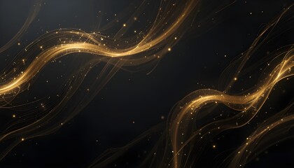 Elegant Gold Lines on Black Background Creating a Luxurious Modern Design

